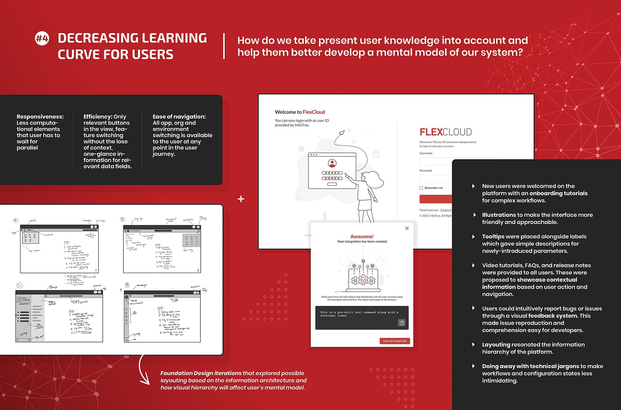 Board describing how the design decreases the learning curve for legacy users.